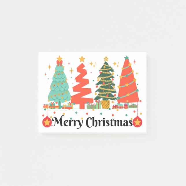 Weihnachtsbaumen frohe Weihnachten Post-it Klebezettel (Vorderseite)