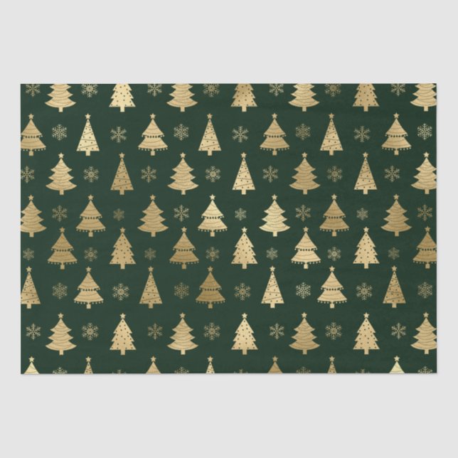 Weihnachtsbaumen für Grüne und goldene Fohlen Seidenpapier (Vorderseite)