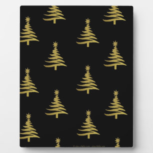 Weihnachtsbaumen Gold auf schwarz Fotoplatte
