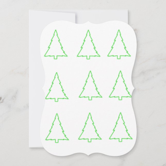 Weihnachtsbaumen Green Flat Grußkarte Karte (Vorderseite)