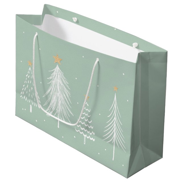 Weihnachtsbaumen  große geschenktüte (Vorderseite Schrägansicht)