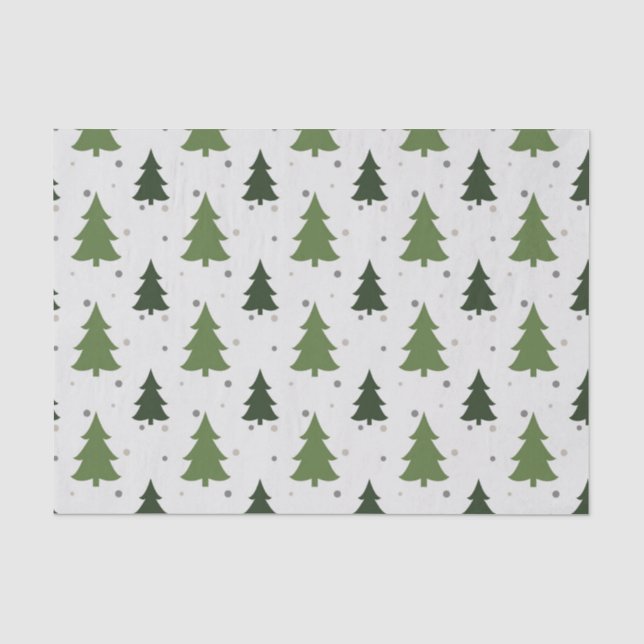 Weihnachtsbaumen Grüntöne Tissue Paper Seidenpapier (Vorderseite)