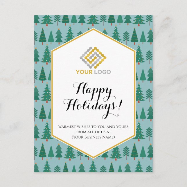 Weihnachtsbaumen Holiday Modern Logo Business Postkarte (Vorderseite)