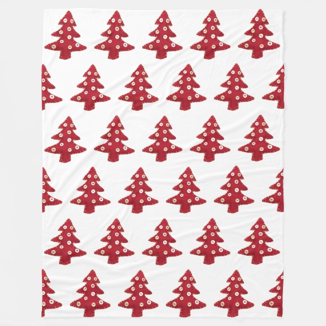 Weihnachtsbaumen mit Buttons Muster Fleecedecke (Vorderseite)