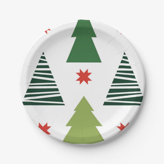 Weihnachtsbaumen Pappteller (Vorderseite)