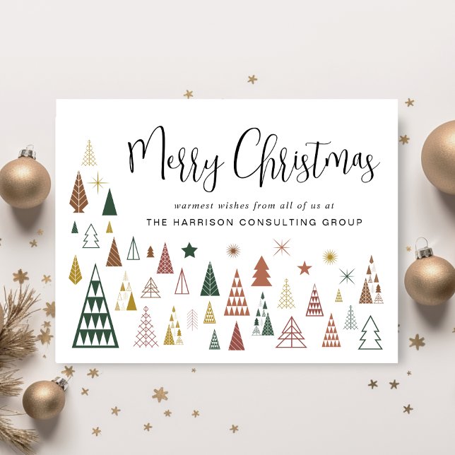 Weihnachtsbaumen QR-Logo für Unternehmen Feiertagskarte (Spread the joy of the season and strengthen business relationships with our stylish holiday card)