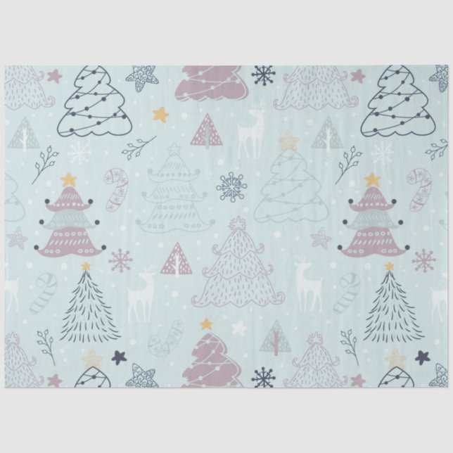 Weihnachtsbaumen Rentier Candy Canes Weihnachten Seidenpapier (Vorderseite)