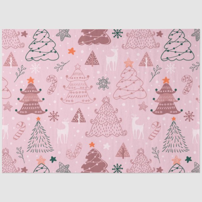 Weihnachtsbaumen Rentier Candy Canes Weihnachten Seidenpapier (Vorderseite)