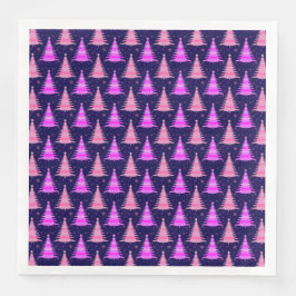 Weihnachtsbaumen Rosa blaues Muster Design Serviette