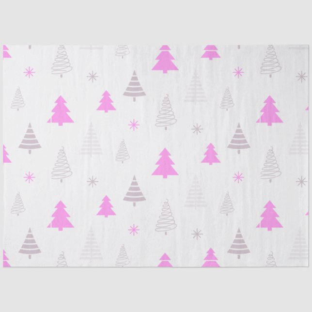 Weihnachtsbaumen Schneeflocken Weiße Weihnachtsfei Seidenpapier (Vorderseite)