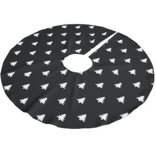 Weihnachtsbaumen Schwarz-weißes Muster niedlich m Polyester Weihnachtsbaumdecke