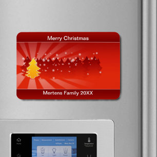 Weihnachtsbaumen Shades Yellow Red Holiday Flexibl Magnet