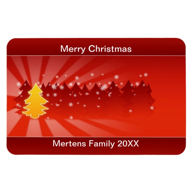 Weihnachtsbaumen Shades Yellow Red Holiday Flexibl Magnet (Horizontal)
