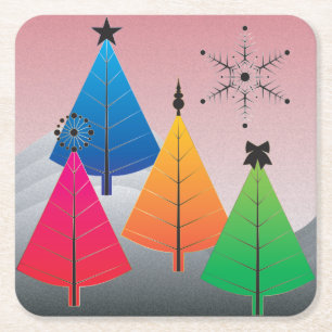 Weihnachtsbaumen-Untersetzer Rechteckiger Pappuntersetzer