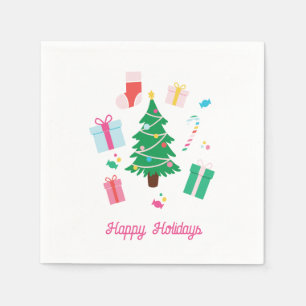 Weihnachtsbaumen Urlaub Serviette