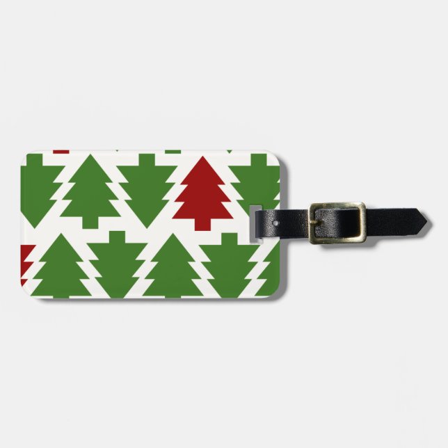 Weihnachtsbaumen Urlaubsmuster Gepäckanhänger (Vorderseite horizontal)