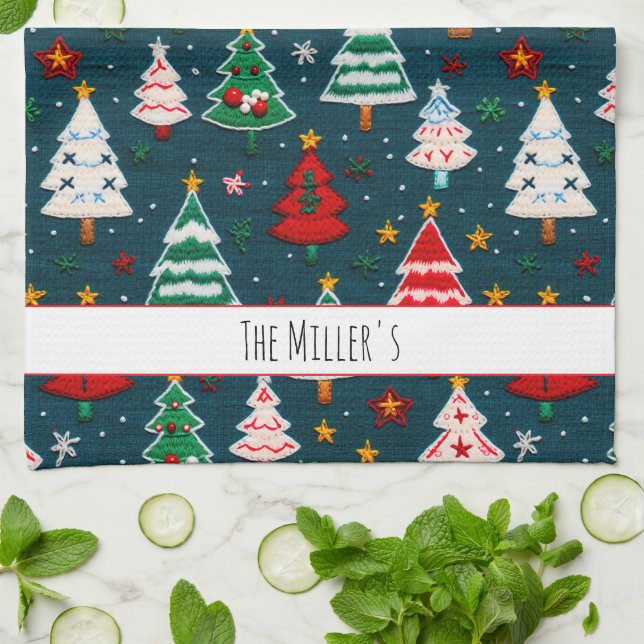 Weihnachtsbaumen Weihnachtsfeiertag Geschirrtuch (Gefaltet)