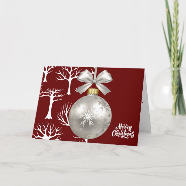 Weihnachtsbaumen Weihnachtsschmuck Rot Karte (Vorderseite)