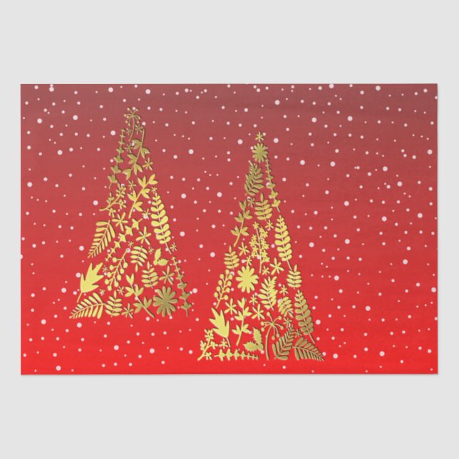 Weihnachtsbaumen Weihnachtszettel Seidenpapier (Vorderseite)