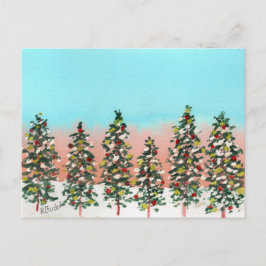 Weihnachtsbaumfamilie Feiertagspostkarte
