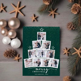 Weihnachtsbaumfamilie Foto Collage Feiertagskarte