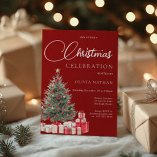 Weihnachtsbaumfamilie oder Firmenweihnachtsfest Pa Einladung