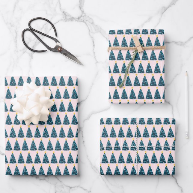 Weihnachtsbaumfarm Geschenkpapier Set (Vorderseite)