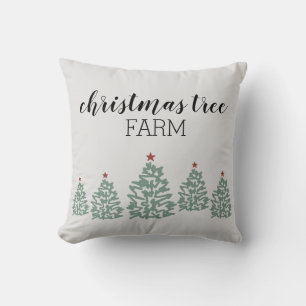 Weihnachtsbaumfarm Illustration Holiday Kissen