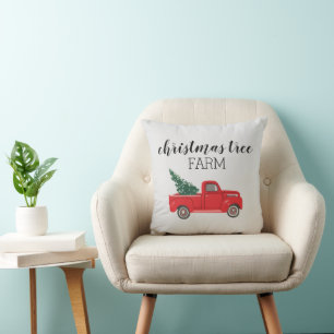 Weihnachtsbaumfarm Illustration Holiday Kissen