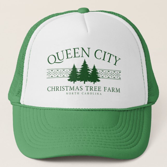 Weihnachtsbaumfarm in Queen City, North Carolina Truckerkappe (Vorderseite)