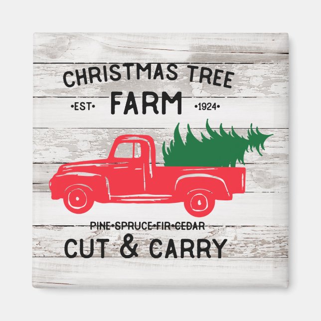 Weihnachtsbaumfarm Style Magnet (Vorne)