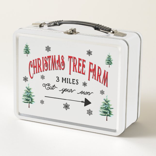Weihnachtsbaumfarm Tin Lunch Box (Vorderseite)