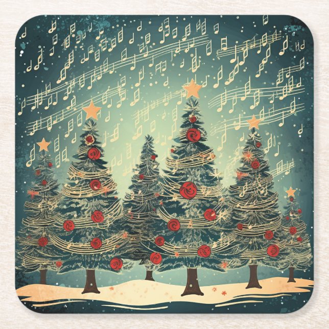 Weihnachtsbaumfest Rechteckiger Pappuntersetzer (Vorderseite)
