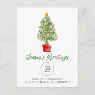 Weihnachtsbaumfirma Logogeschäft Vintage Feiertagspostkarte