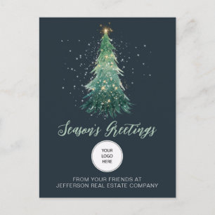 Weihnachtsbaumfirma Logogeschäft Vintage Feiertagspostkarte