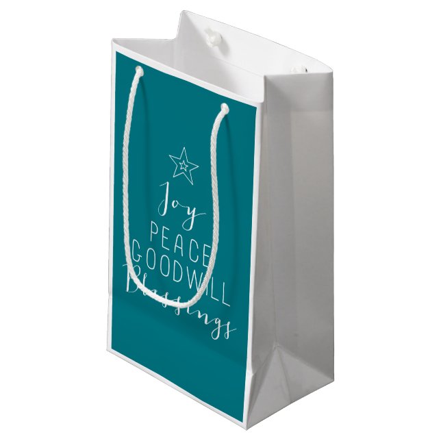 Weihnachtsbaumgeschenktasche Kleine Geschenktüte (Vorderseite Schrägansicht)