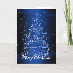 Weihnachtsbaumgestaltersterne und Wirbel Feiertagskarte