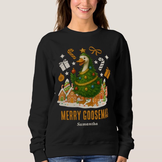 Weihnachtsbaumgoose | Funny Holiday Sweatshirt (Vorderseite)