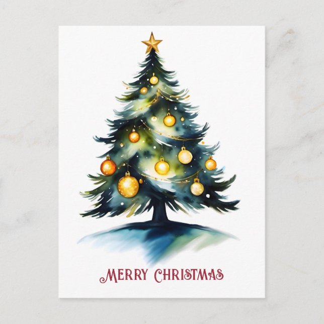 Weihnachtsbaumgrüße Feiertagspostkarte (Vorderseite)