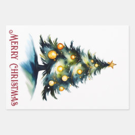 Weihnachtsbaumgrüße Geschenkpapier Set
