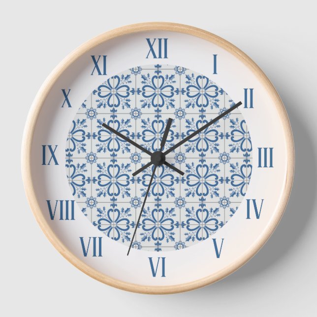 Weihnachtsbaumkacheln, Blätter und Blume Uhr (Vorderseite)