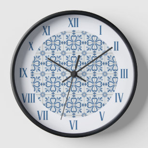 Weihnachtsbaumkacheln, Blätter und Blume Uhr