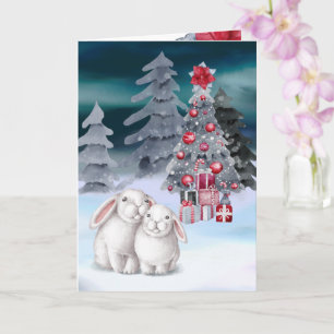Weihnachtsbaumkarte Bunny Rabbit Karte