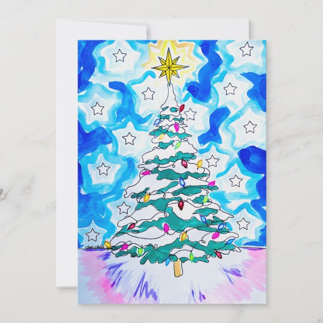 Weihnachtsbaumkarte Dankeskarte (Vorderseite)