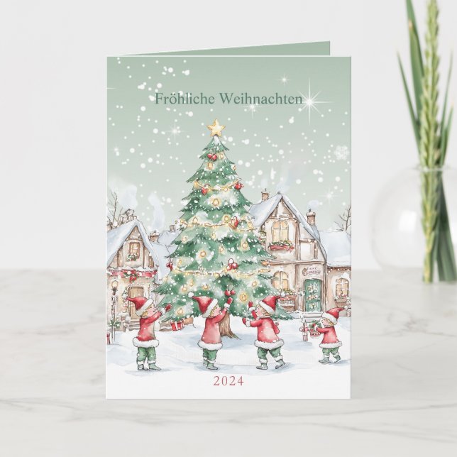 Weihnachtsbaumkarte Feiertagskarte (Vorderseite)