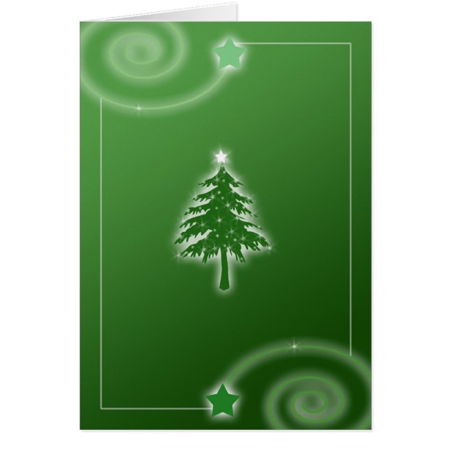 Weihnachtsbaumkarte in Grün (Vorne)