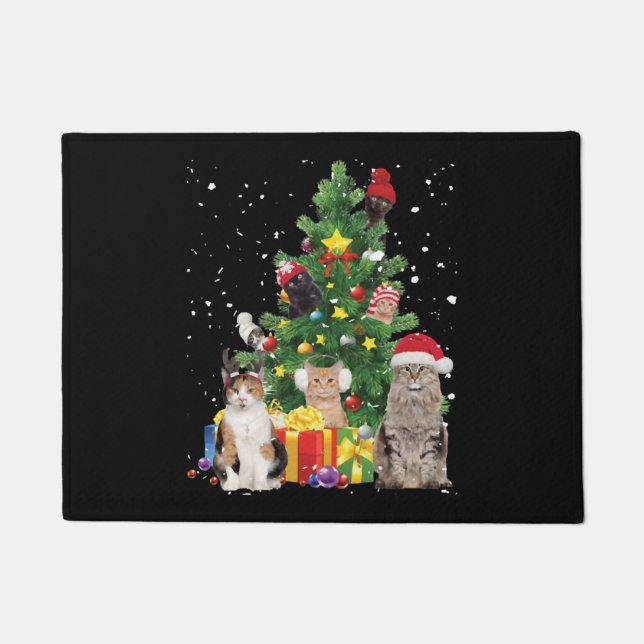 Weihnachtsbaumkatzen - Katzenschwitzer Fußmatte (Vorderseite)