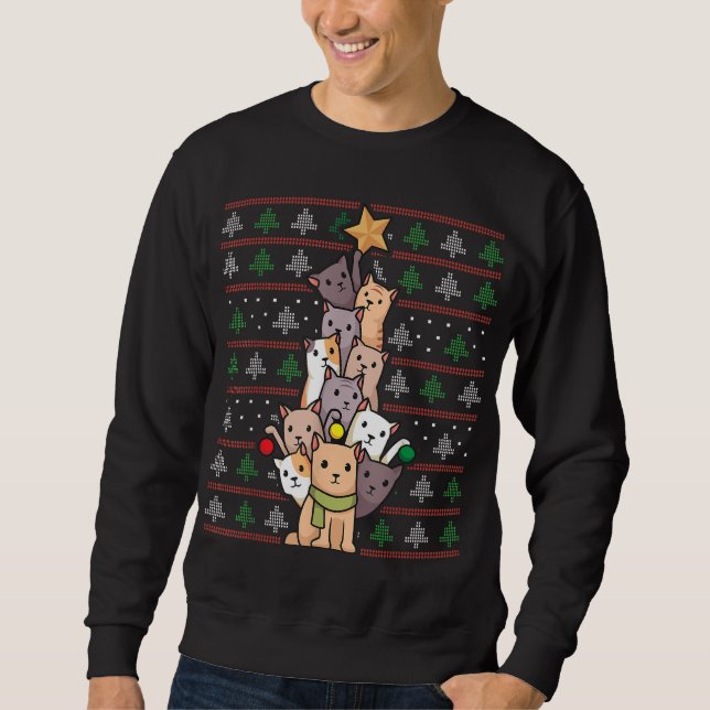 Weihnachtsbaumkatzen Weihnachtskatze Sweatshirt (Vorderseite)