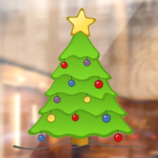 Weihnachtsbaumklammer Fensteraufkleber