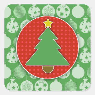 Weihnachtsbaumkleber (Platz) Quadratischer Aufkleber